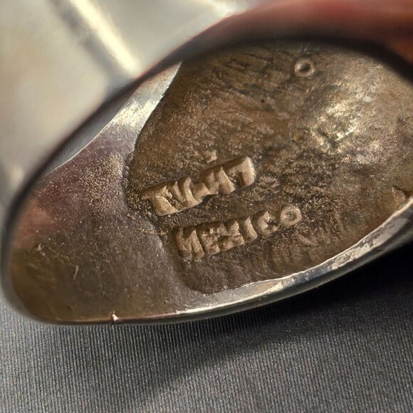 VTG Taxco Sterling Ring Size 8 Signed AVM TV-47 Abstract 925 19.29g Mexico - Picture 6 of 10